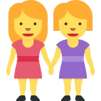 Emoji Mujeres de la mano en Twitter / X