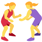 Emoji Mujeres luchando en Twitter / X