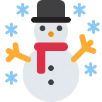 Emoji Muñeco de nieve con nieve en Twitter / X