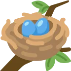 Nest with Eggs emoji on Twitter / X