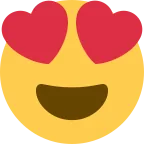 Heart Eyes emoji on Twitter / X