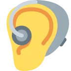 Emoji Oreja con audífono en Twitter / X