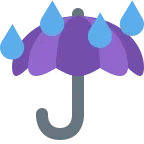 Emoji Paraguas con gotas de lluvia en Twitter / X