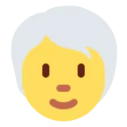 Emoji Persona adulta: pelo blanco en Twitter / X