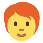 Person: Red Hair emoji on Twitter / X