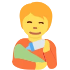 Emoji Persona alimentando a bebé en Twitter / X