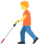 Person with White Cane emoji on Twitter / X