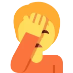 Person Facepalming emoji on Twitter / X