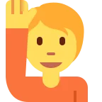 Emoji Persona con la mano levantada en Twitter / X