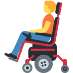 Emoji Persona en silla de ruedas eléctrica en Twitter / X
