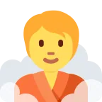Emoji Persona en una sauna en Twitter / X