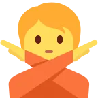 Emoji Persona haciendo el gesto de "no" en Twitter / X