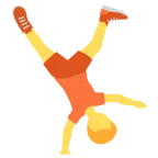 Emoji Persona haciendo voltereta lateral en Twitter / X