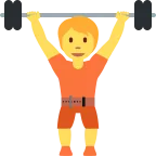 Emoji Persona levantando pesas en Twitter / X