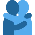 Emoji Personas abrazándose en Twitter / X