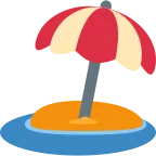 Emoji Playa y sombrilla en Twitter / X