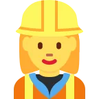 Emoji Profesional de la construcción mujer en Twitter / X