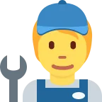 Emoji Profesional de la mecánica en Twitter / X