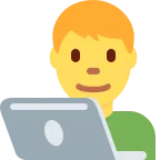 Man Technologist emoji on Twitter / X