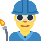Man Factory Worker emoji on Twitter / X