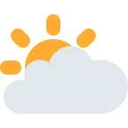 Sun Behind Large Cloud emoji on Twitter / X
