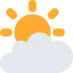 Sun Behind Cloud emoji on Twitter / X