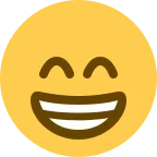 Emoji Sonrisa con dientes en Twitter / X