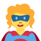 Emoji Superheroína en Twitter / X