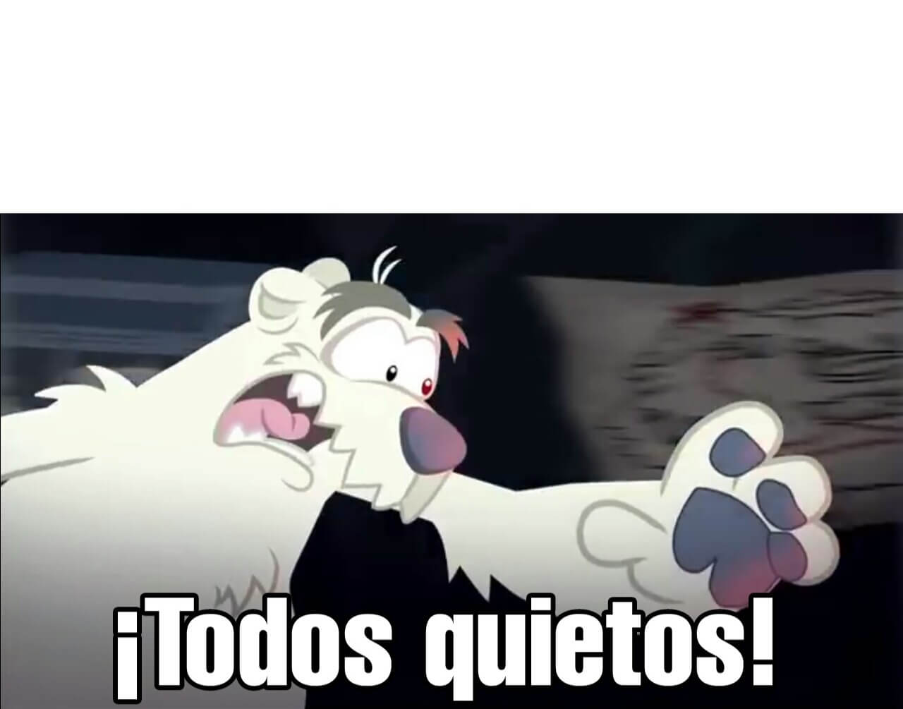 ¡Todos quietos! - Herbert diciendo que todos se queden quietos.