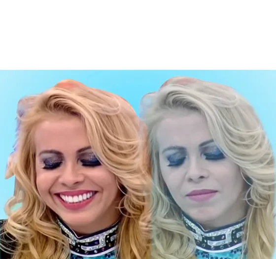 Mujer triste por fuera pero feliz por dentro meme